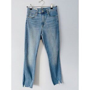 Gap Denim Jegging High Rise Stretch Jeans Size 26 / 2R, Light Indigo, Raw Hem
